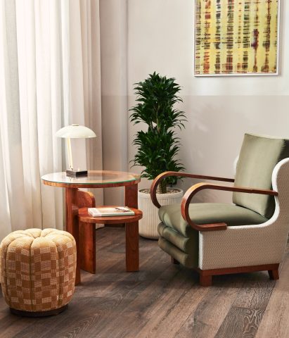 Vintage armchair and sidetable