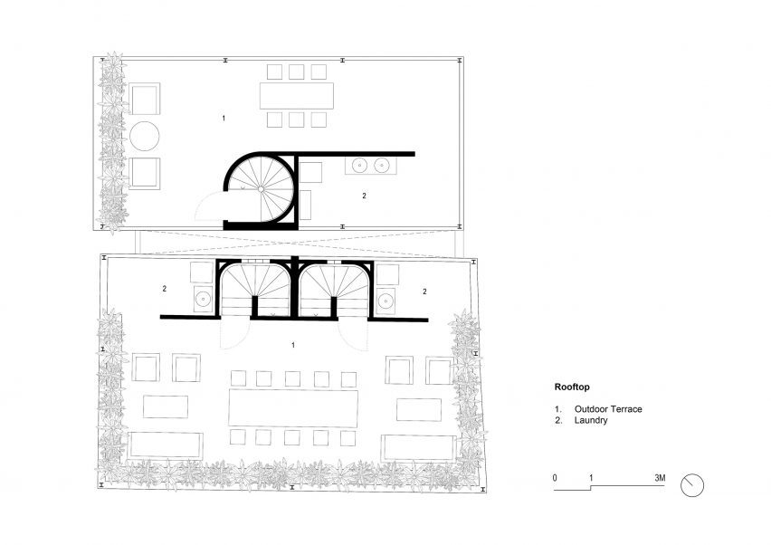 Rooftop plan of a housing scheme in Cambodia by Bloom Architecture