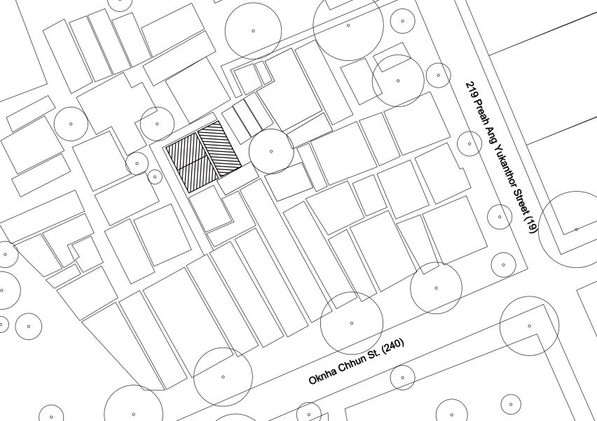 Site plan of a housing scheme in Cambodia by Bloom Architecture