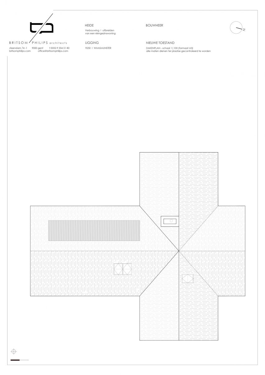 Roof plan of Villa VD by Britsom Philips