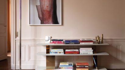 Living room in Paris apartment by Canal Saint Martin