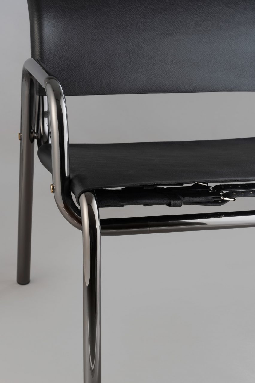 Adjustable straps under chopper chair