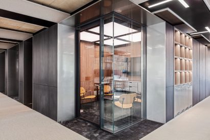Meeting room inside core of Copper headquarters