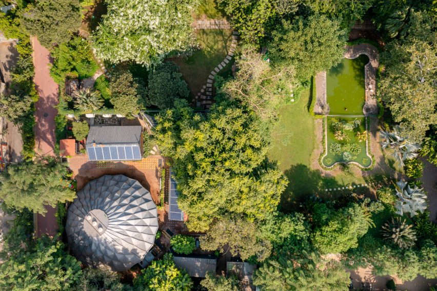 Parametric metal tent India from above