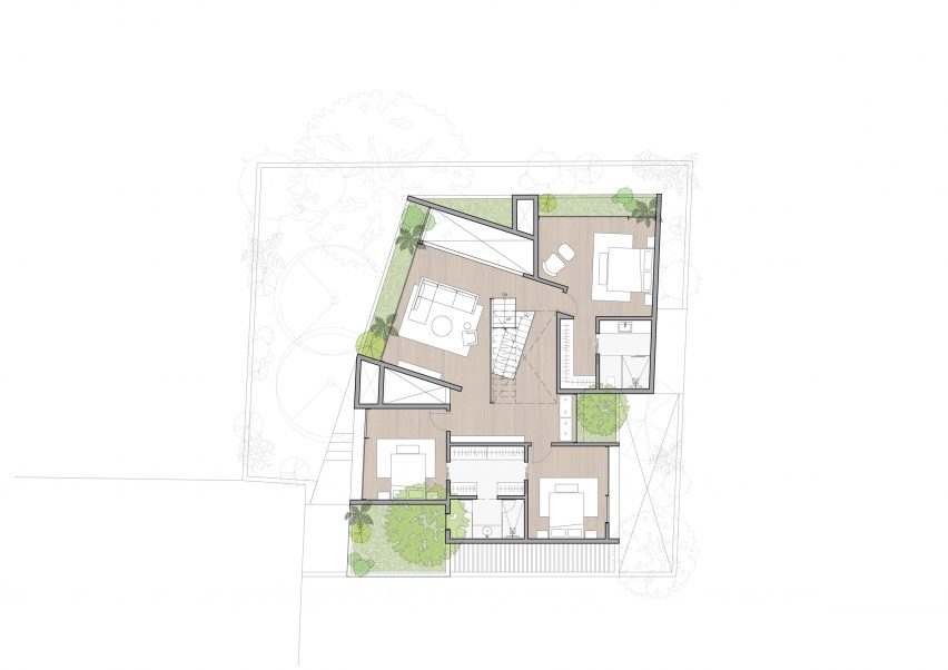 First floor plan of Debris Block House by CollectiveProject
