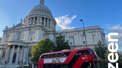 dezeen live LDF 2023 red bus