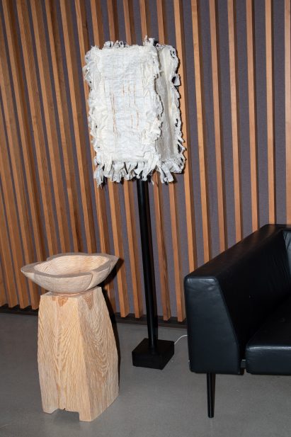 Lampshade made of wood shavings