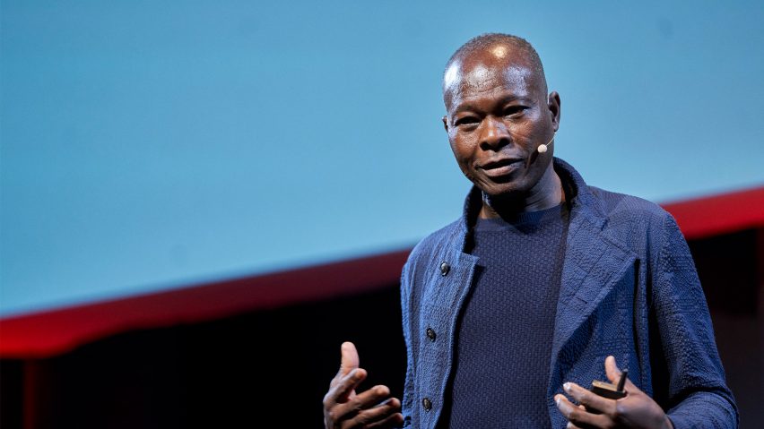 Diébédo Francis Kéré speaking at the UIA World Congress of Architects 2023 in Copenhagen