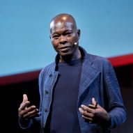 Diébédo Francis Kéré speaking at the UIA World Congress of Architects 2023 in Copenhagen