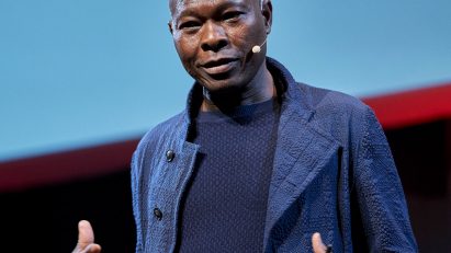 Diébédo Francis Kéré speaking at the UIA World Congress of Architects 2023 in Copenhagen
