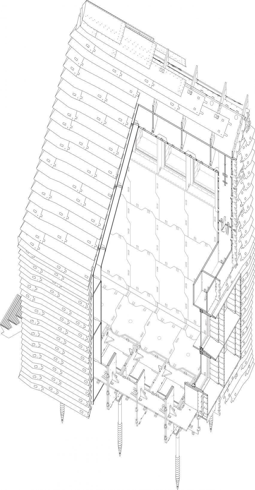Axo of Digital House by Julian Krüger and Benjamin Kemper