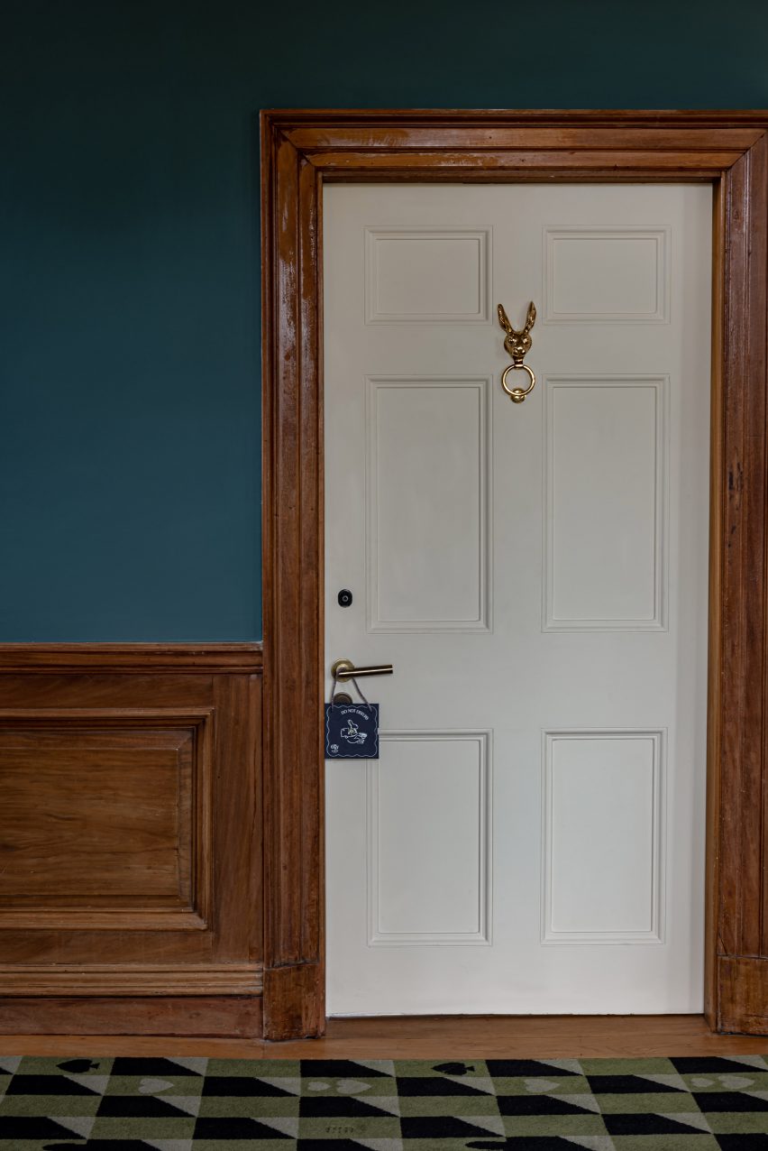 White Rabbit door knockers inspired by Alice in Wonderland