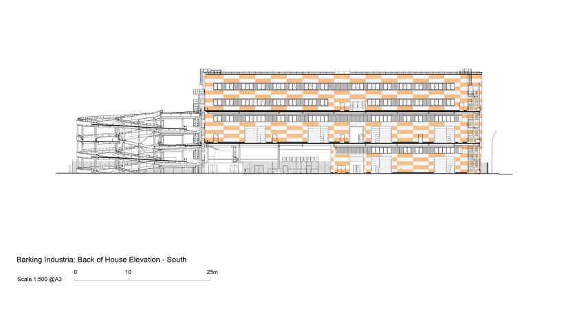 Section drawing of Industria by Haworth Tompkins