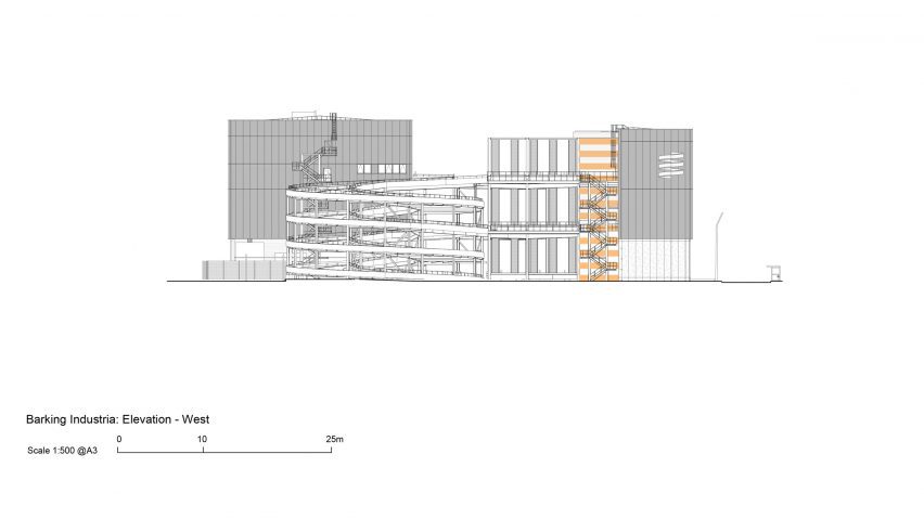Elevation drawing of Industria by Haworth Tompkins