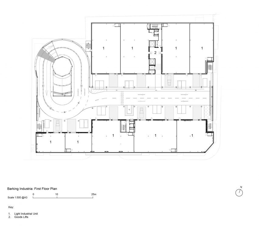 First floor plan of Industria by Haworth Tompkins
