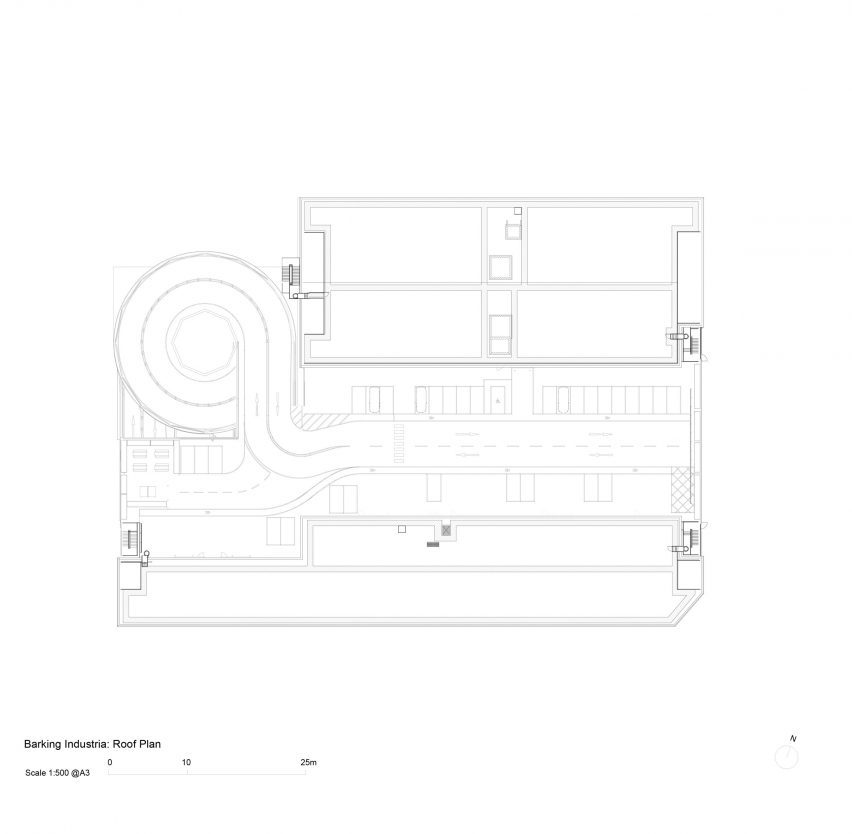 Roof plan of Industria by Haworth Tompkins