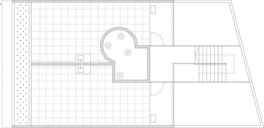 Roof plan at Virrey Aviles Street apartments by Juan Campanini and Josefina Sposito