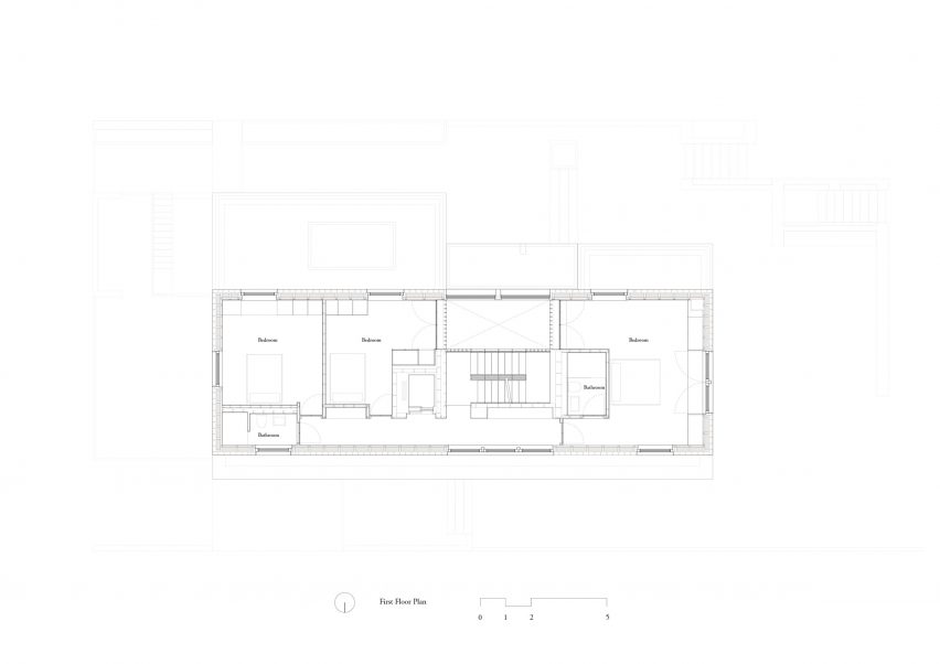 First floor plan of Fohlenweg by O'Sullivan Skoufoglou Architects
