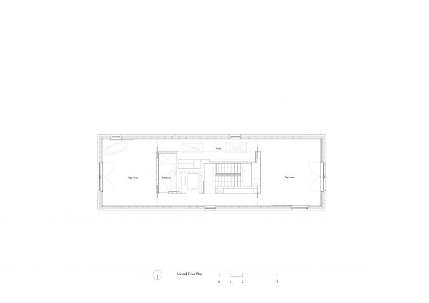 Second floor plan of Fohlenweg by O'Sullivan Skoufoglou Architects