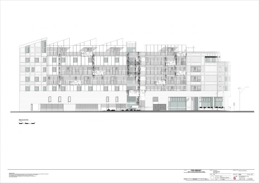 Elevation drawings of Ferrars and York apartments by Hip V Hype and Six Degrees Architects