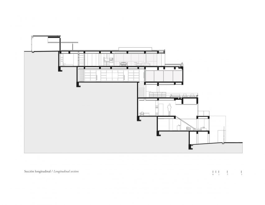 Section drawing at Casa Madre by Taller David Dana