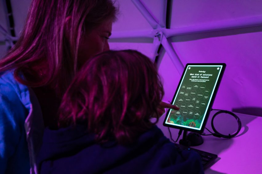 People selecting options on an ipad