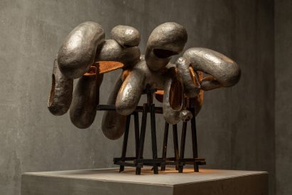 Bronze LED light sculpture