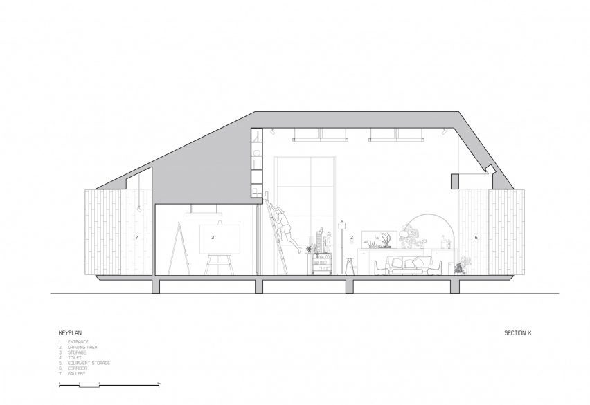 Section drawing of Furnish Studio by 11.29 Studio