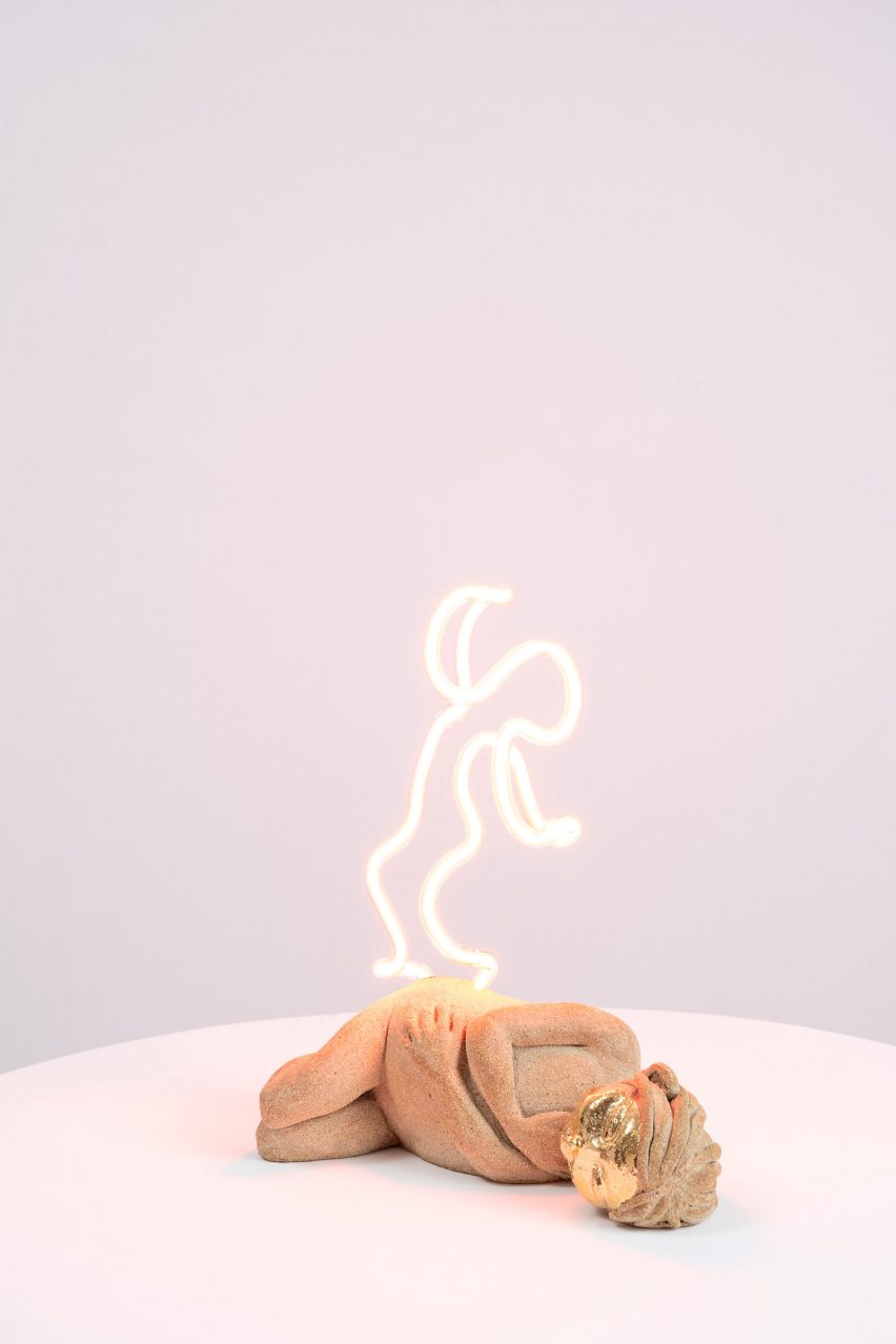 Sculptural table lamp at the Growth and Form exhibition at Gallery Fumi