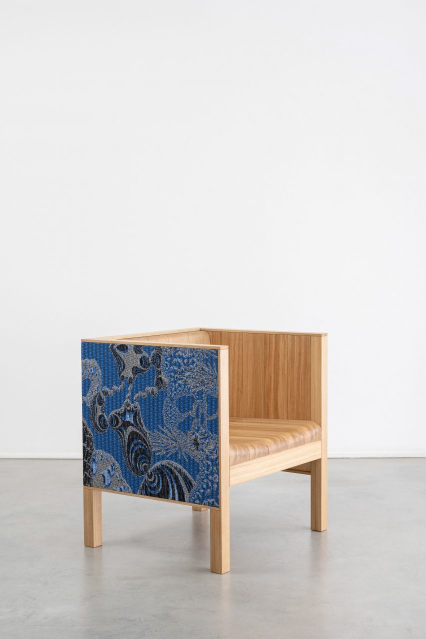 Wooden chair at the Growth and Form exhibition at Gallery Fumi