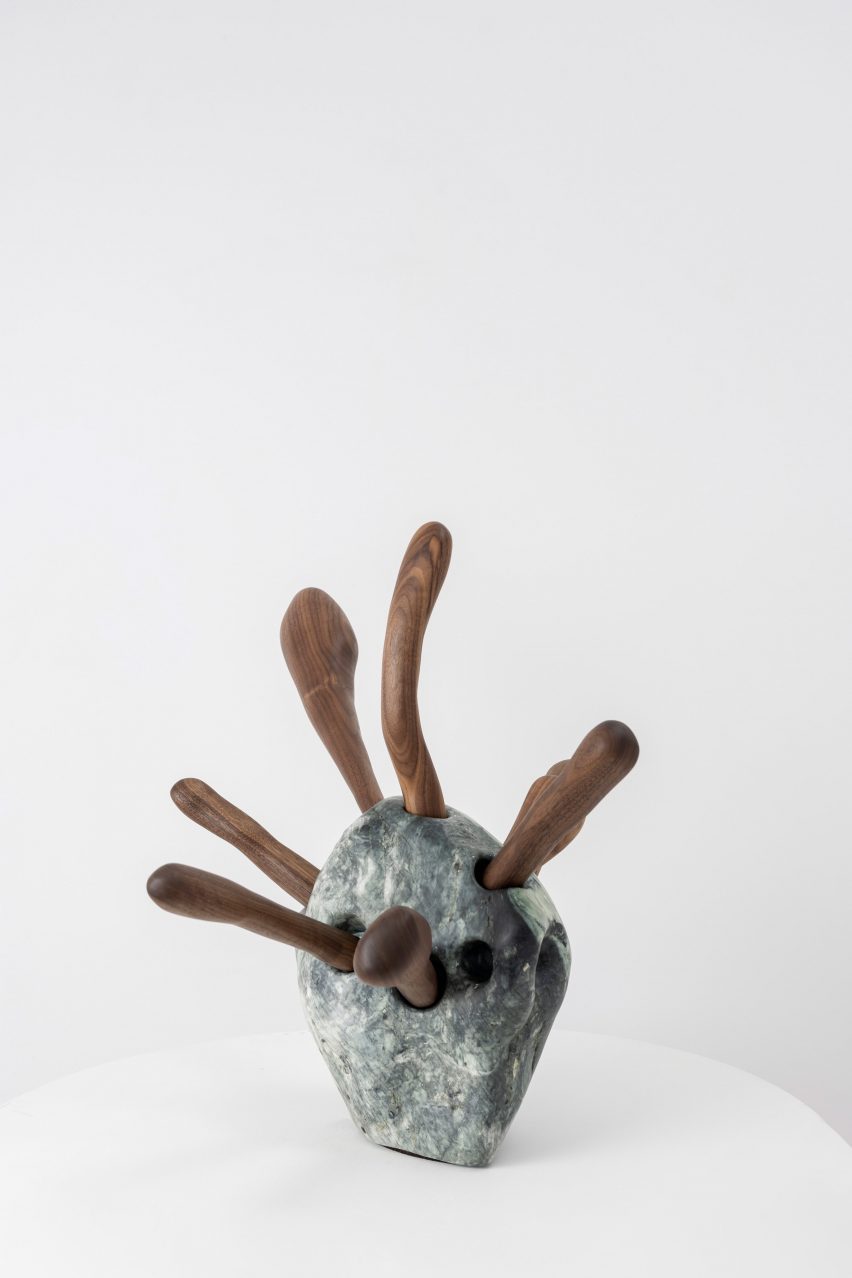 Sculptural vase at the Growth and Form exhibition at Gallery Fumi