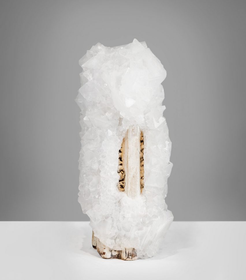 Crystal table lamp at the Growth and Form exhibition at Gallery Fumi