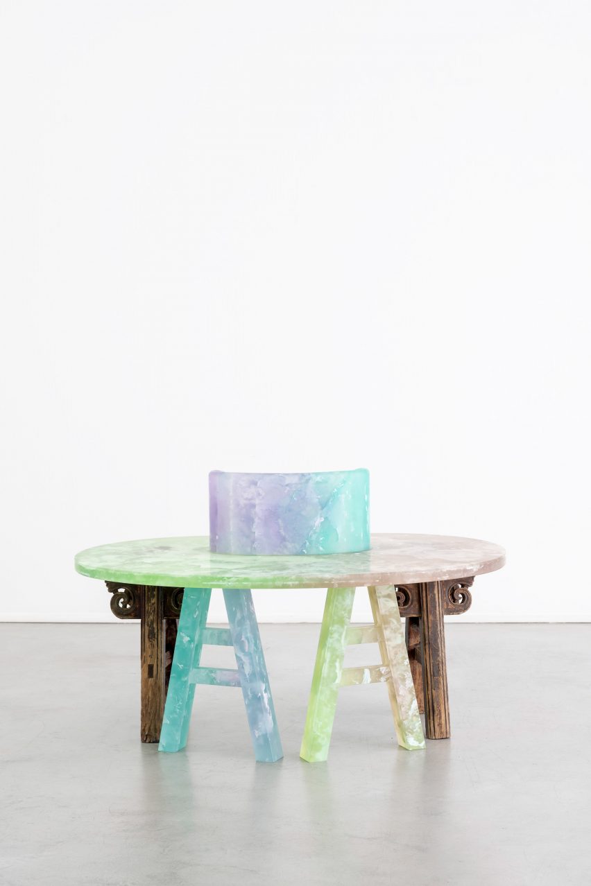 Sculptural table at the Growth and Form exhibition at Gallery Fumi
