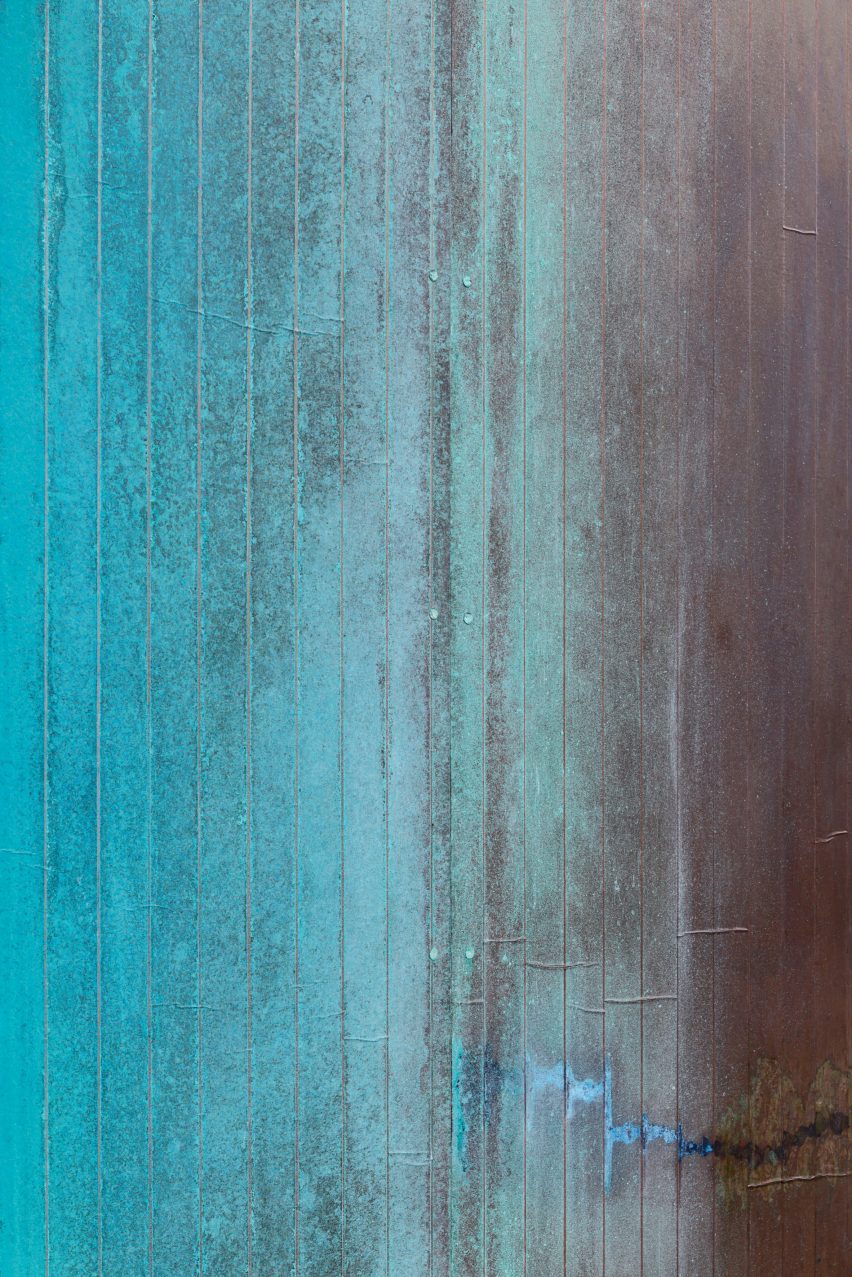 Blue copper oxidised with soy sauce and ammonium chloride