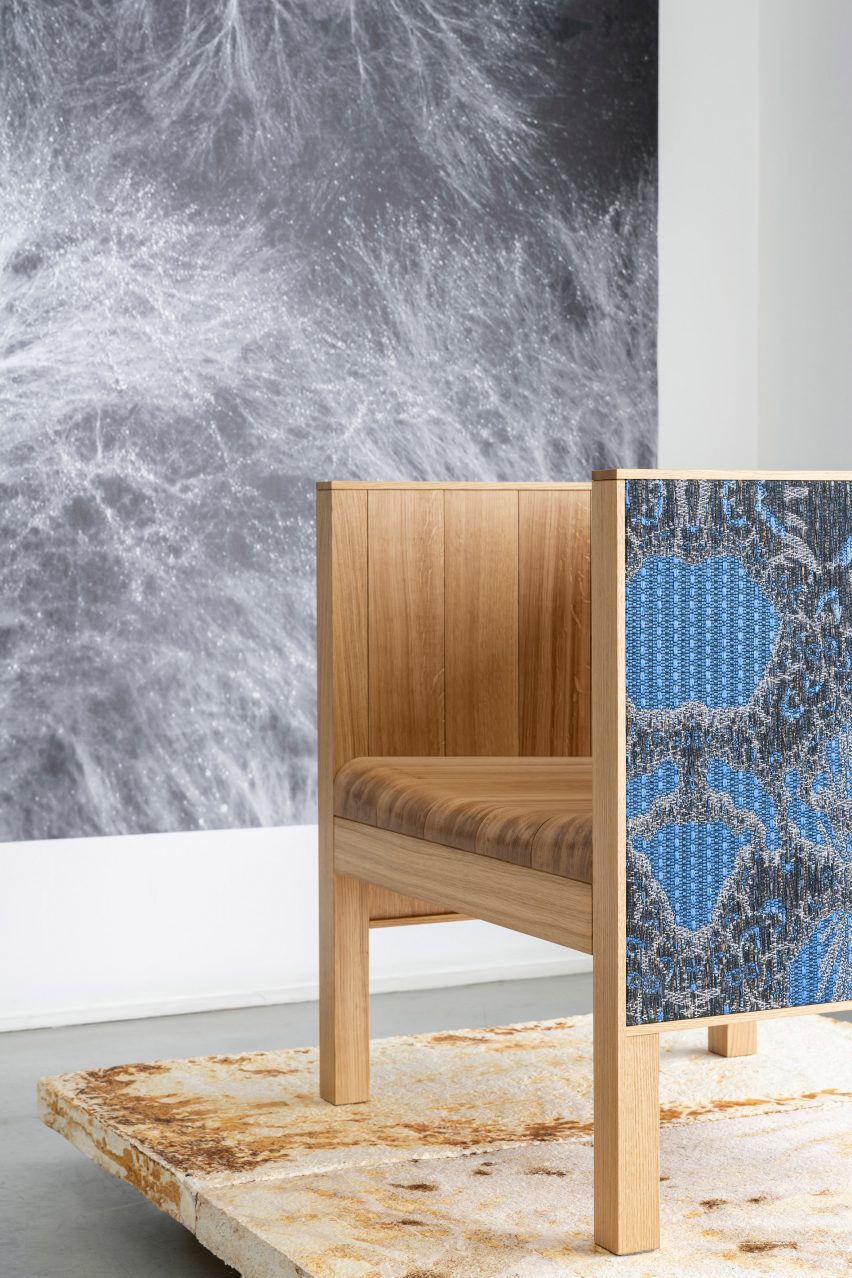 Wooden seating at Gallery Fumi