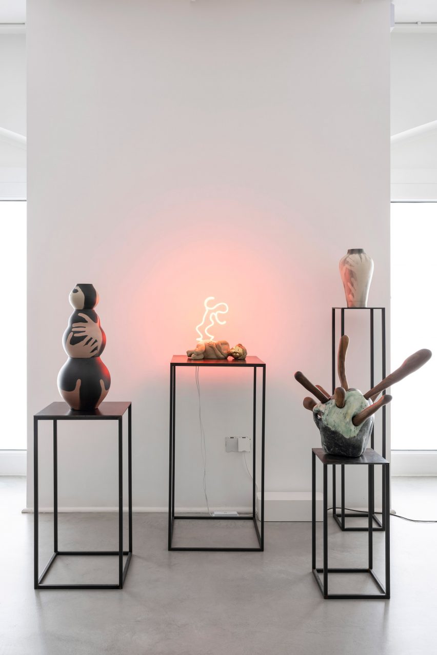Sculptural vases at the Growth and Form exhibition at Gallery Fumi