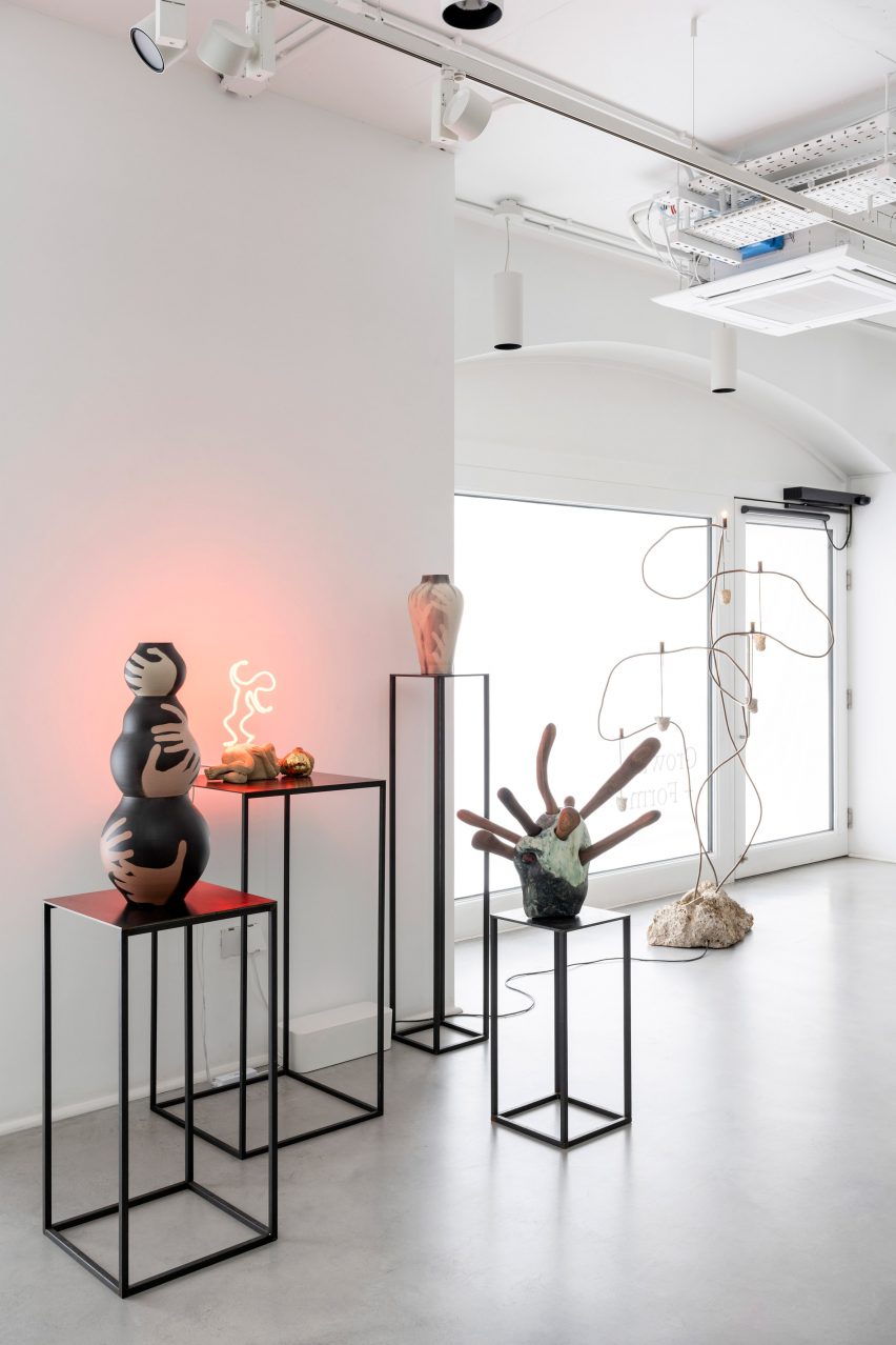 Sculptural vases at the Growth and Form exhibition at Gallery Fumi