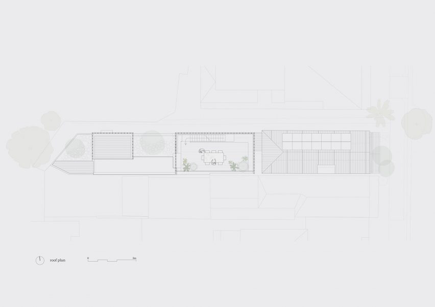 Roof plan of Garden Tower House by Studio Bright