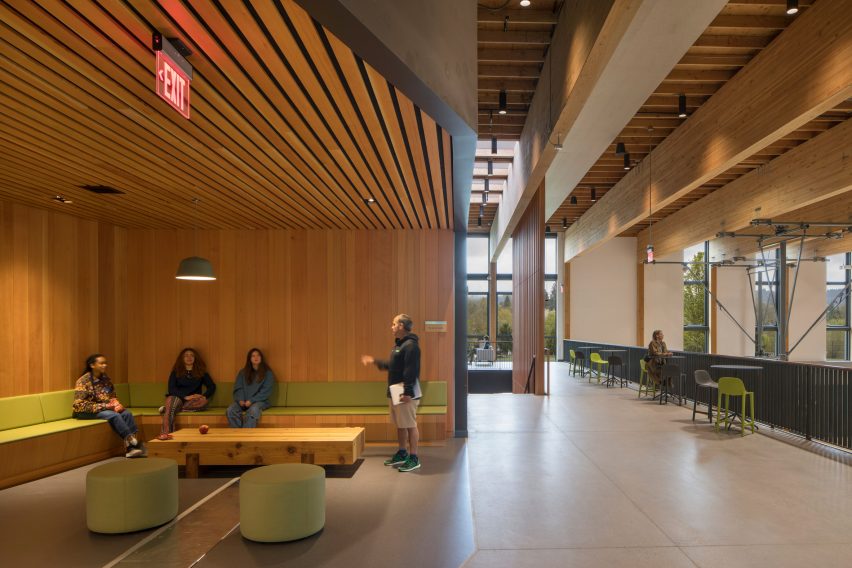 Breakout space at the Oregon Episcopal School Athletic Center by Hacker Architects