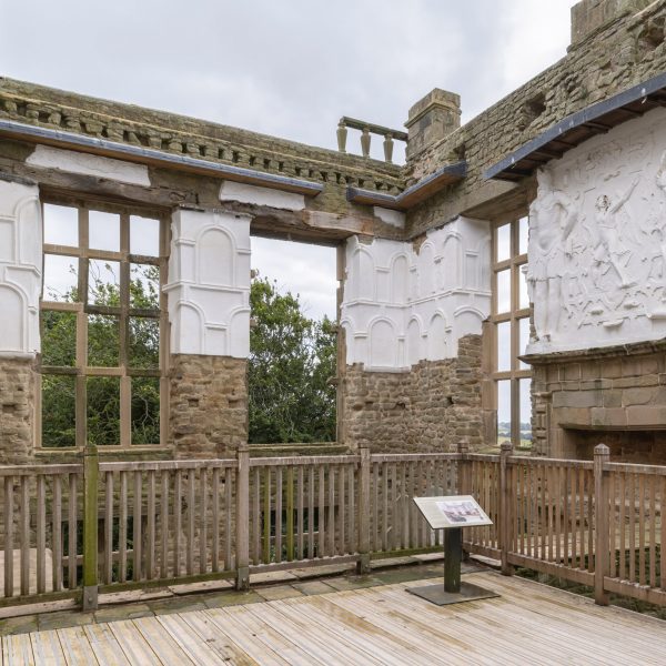 Visitor platform at Hardwick Old Hall ruin