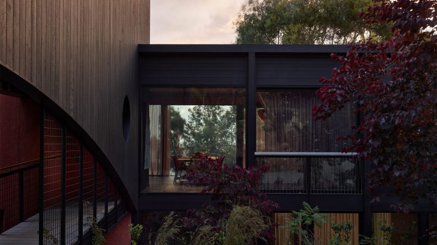 Charred timber exterior of Somers House by Kennedy Nolan