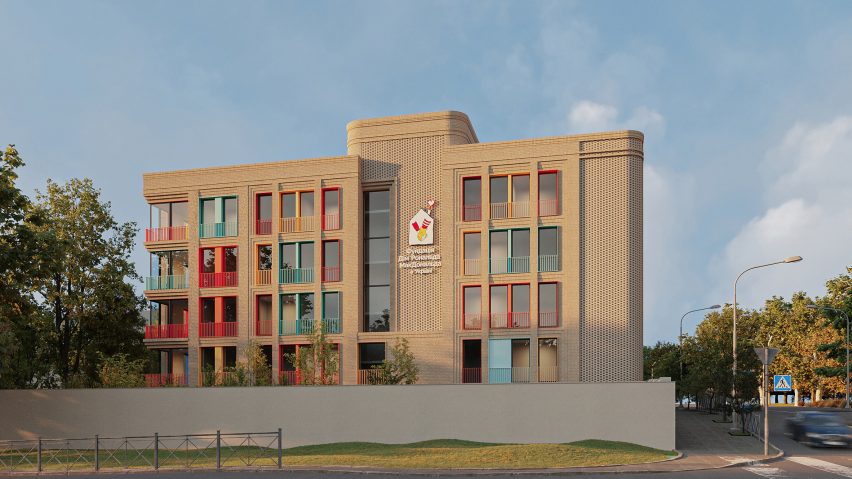 Exterior of the Ronald McDonald House in Ukraine by ZikZak Architects