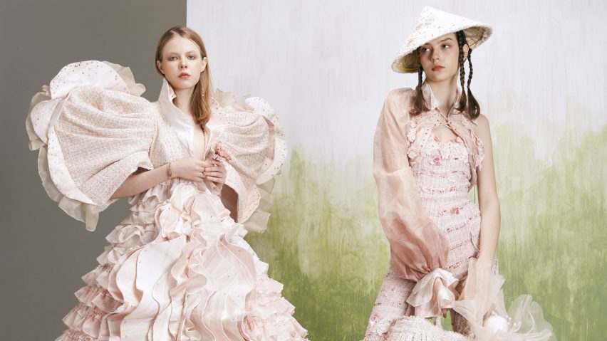 Photograph showing models wearing pink garments