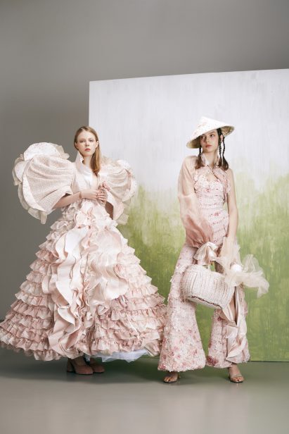 Photograph showing models wearing pink garments
