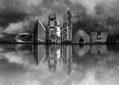 Image showing greyscale cityscape