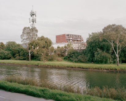 Distant view of Bruce Street office block