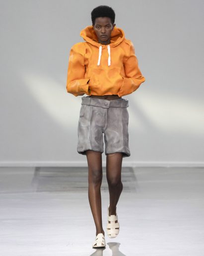 Photo of a model at the JW Anderson Spring Summer 2024 show
