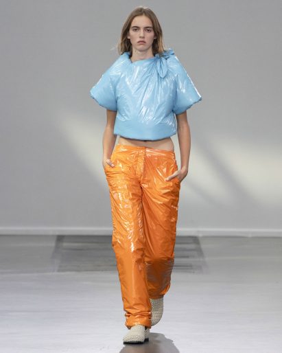 Photo of a model wearing a padded look