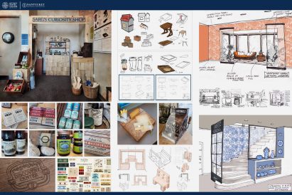 Board containing images of project