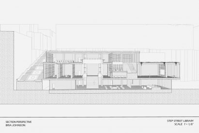 Sectional view of building
